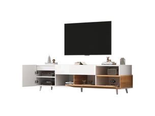 Meuble tv coloris bicolore 180 cm <strong>ELVMI</strong>  <strong></strong>