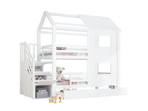 Lit superposé 90x200 cm <strong>OKWISH</strong> <strong></strong> coloris blanc
