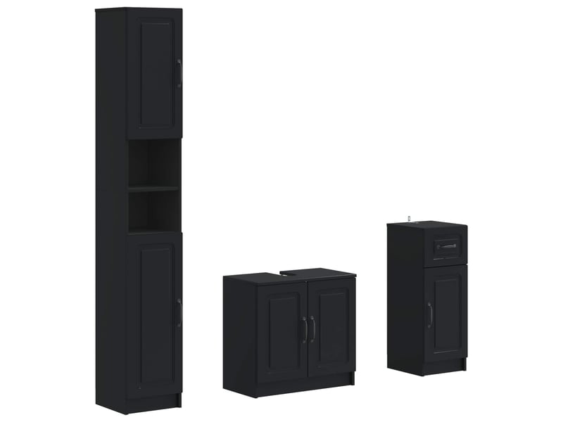 Ensemble de meuble de salle de bain 3 pièces utrecht noir cf63522 - Conforama A