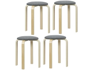 Lot de 4 tabourets de salle à manger,40x40x45 cm,empilables,tissu,gris