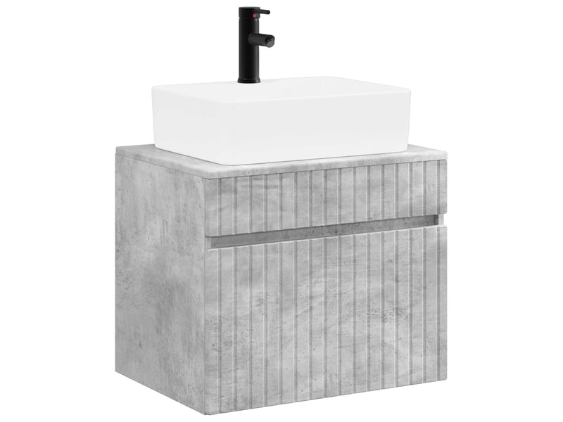 Ensemble de mobilier de salle de bain gris béton cf64679 - Conforama A