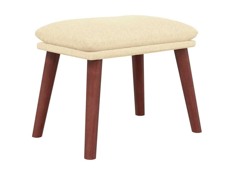  Vidaxl chaise de relaxation avec repose-pied crème tissu  - Conforama E