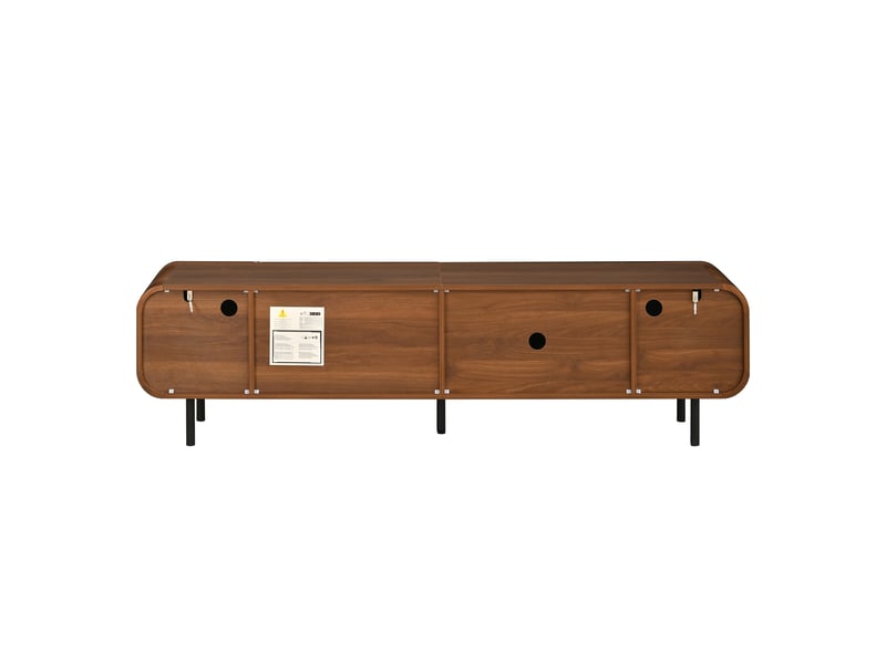  Meuble tv noyer 180 cm, style mid-century, 3 portes et 2 tiroirs  - Conforama D