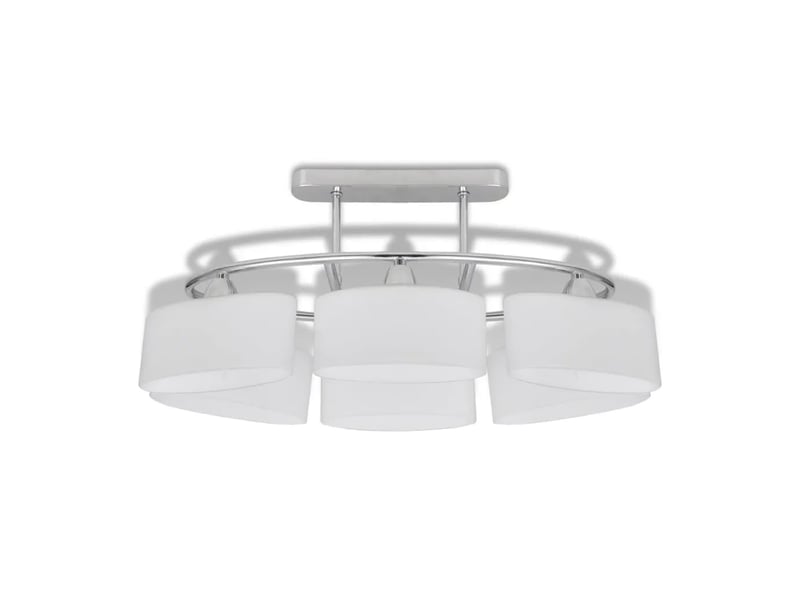  Lot de 4 plafonniers modernes ellipsoïdes style contemporain 550 x 250 x 275 mm en métal chromé 02_0046390  - Conforama C