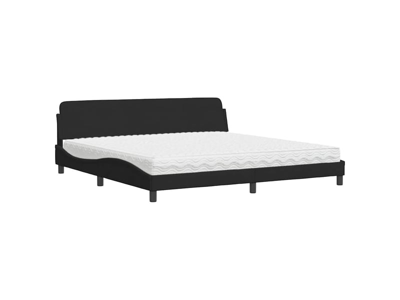  Lit avec matelas dover noir 200x200 cm velours  - Conforama A