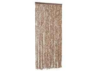 Rideau anti-mouches, moustiquaire beige et marron foncé 90x220 cm chenille cf43510