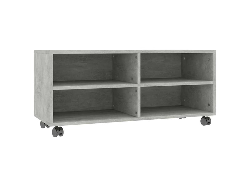 Meuble tv - banc tv - meuble de rangement avec roulettes gris béton 90x35x35 cm bois ingénierie  - Conforama A