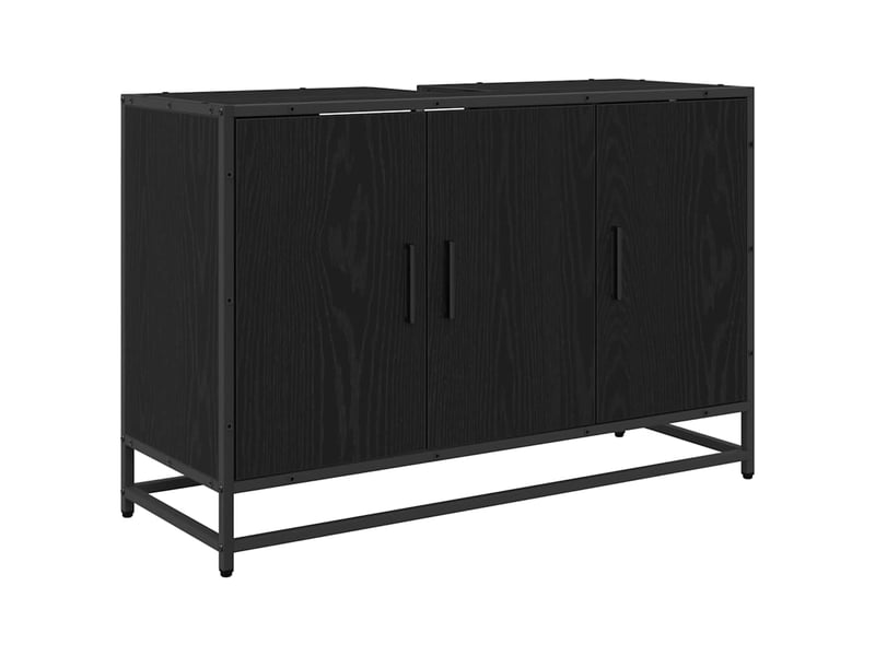 Ensemble de mobilier de salle de bain 3 pc chêne noir cf64355 - Conforama E