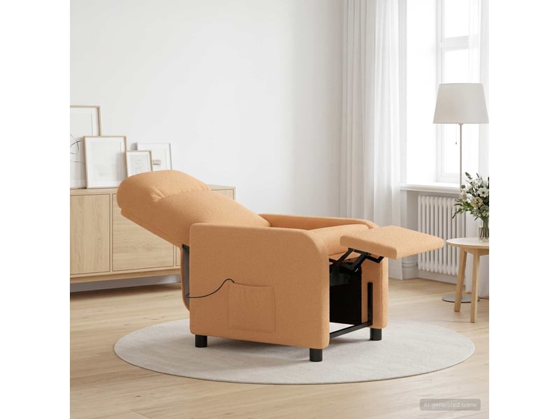  Vidaxl fauteuil de massage inclinable beige bouclé  - Conforama B