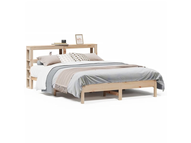  Lit double- lit adulte -  cadre de lit sans matelas 140x200 cm bois massif de pin  - Conforama A