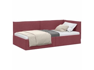 Lit simple 90x190 cm coloris rouge