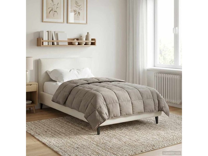  Couette - duvet d'été 155 x 220 cm été taupe respirant  - Conforama D