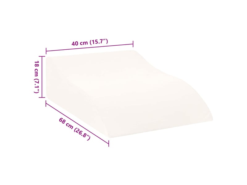 Coussin pour les jambes, oreiller 68 x 40 x 18 cm mousse pu blanc cf56585 - Conforama E