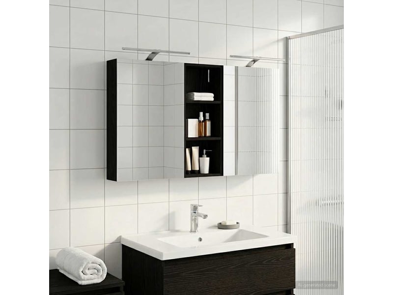 Ensemble de meubles de salle de bain 3 pcs 130x14.5x70 cm shl9108 - Conforama D