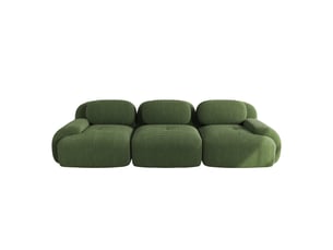 Canapé 3 places en velours côtelé premium, sans cadre, modulable, antidérapant, sans montage, accoudoirs ergonomiques - vert