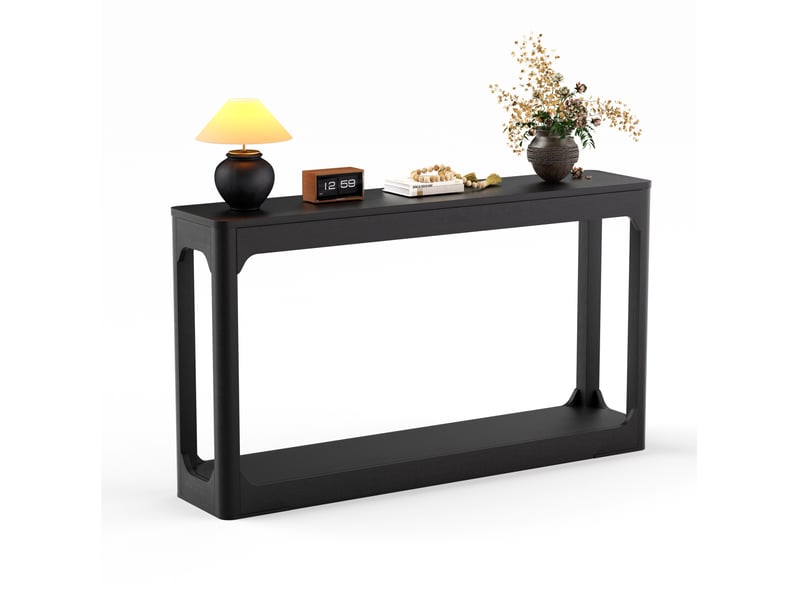  Bout de canapé 140x30x79 cm à 2 niveaux de rangement coloris noir  - Conforama A