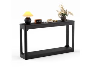 Bout de canapé 140x30x79 cm à 2 niveaux de rangement coloris noir