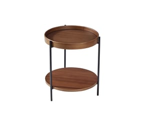 Table basse rond(e) coloris bois foncé <strong>MAISENTIEL</strong> <strong></strong> - 44 cmx44 cm