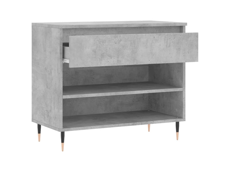  Meuble à chaussure, armoire à chaussures gris béton 70x36x60 cm bois d'ingénierie shl6853  - Conforama E