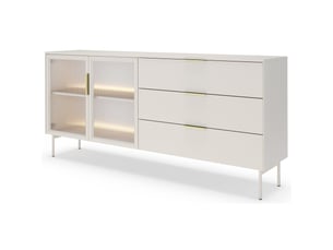 Buffet 2 porte(s) 3 tiroir(s) <strong>SELSEY</strong> <strong>Lumi</strong> - 181.3 cm coloris taupe