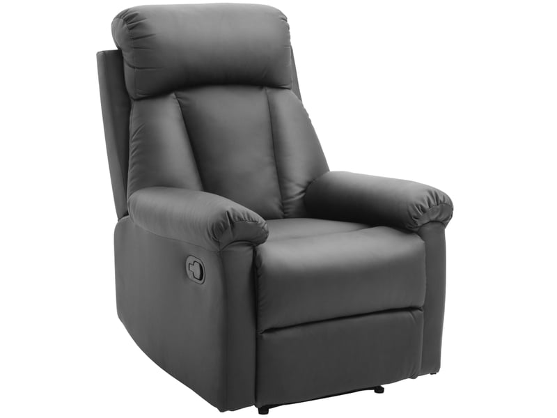 Fauteuil relax - fauteuil tv inclinable avec fonction d'inclinaison, réglable manuellement, fauteuil lounge en similicuir, noir  - Conforama B