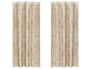 Lot de 2 rideaux en velours, rideaux de fenêtre crème 225 x 140 cm velours cf44190