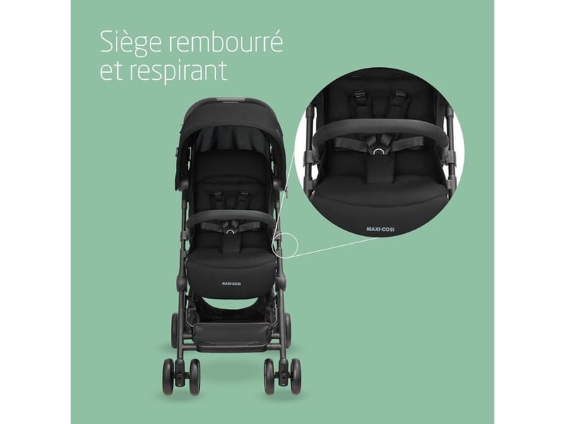 Poussette châssis compact lara 2 essential black pliage une main jusqu à 22 kg 1233672113 - Conforama E