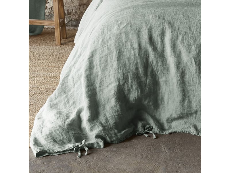  Housse de couette 200x200 cm lin rosalie eucalyptus PD24955 - Conforama C