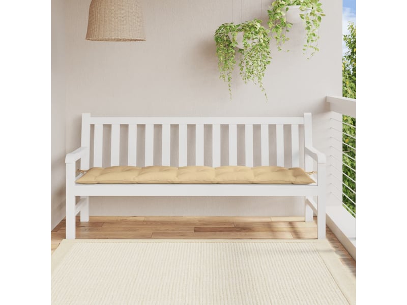  Coussin de banc de jardin, coussin d'assise beige mélangé 180x50x7 cm tissu cf52661  - Conforama C
