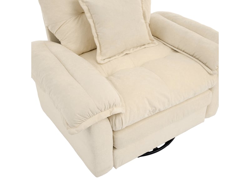  Fauteuil individuel rembourré pivotant 360° en tissu chenille  - Conforama D
