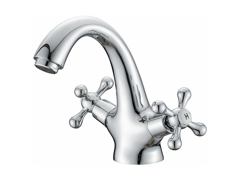  Robinet de lavabo vintage - robinet de salle de bain vintage avec finition en laiton argenté  - Conforama A