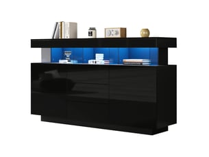 Buffet 2 porte(s) 3 tiroir(s) OKWISH - 140 cm coloris noir