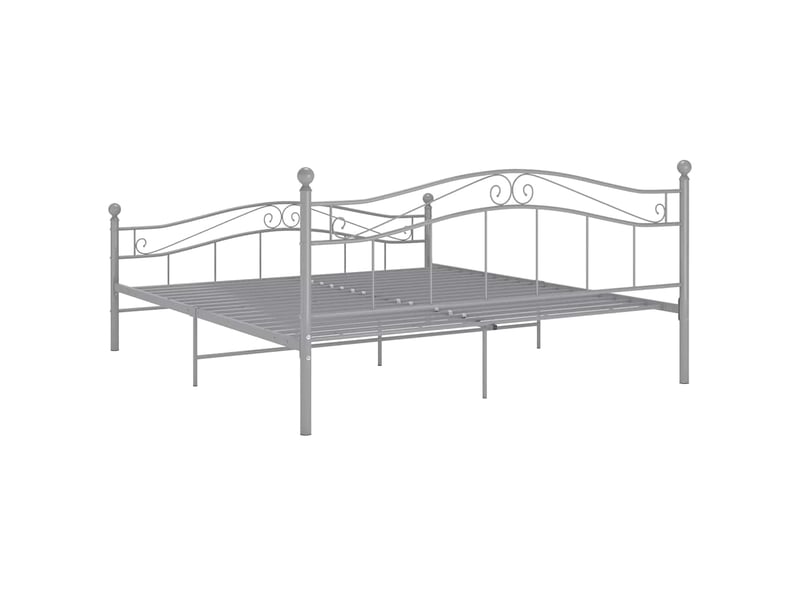  Lit double- lit adulte -  cadre de lit sans matelas gris métal 140x200 cm  - Conforama D