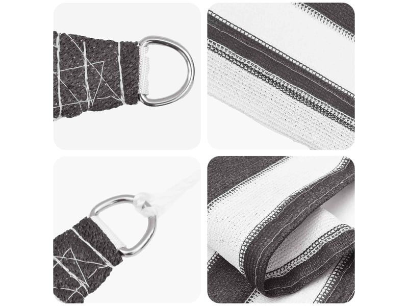  Voile d'ombre - voile d'ombrage - voile parasol 5 x 8 m hdpe rectangulaire anthracite et blanc  - Conforama A