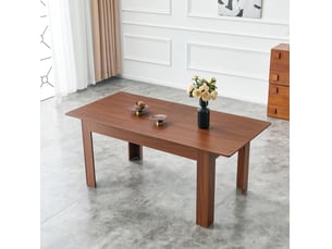 Table à manger extensible rectangulaire 220x88,5x77 cm mdf noyer