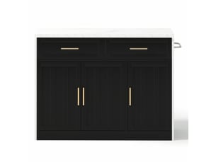 Îlot de cuisine 120x60x91 cm prises usb mdf noir