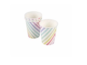 Lot de 6 gobelets en carton rayures pastel