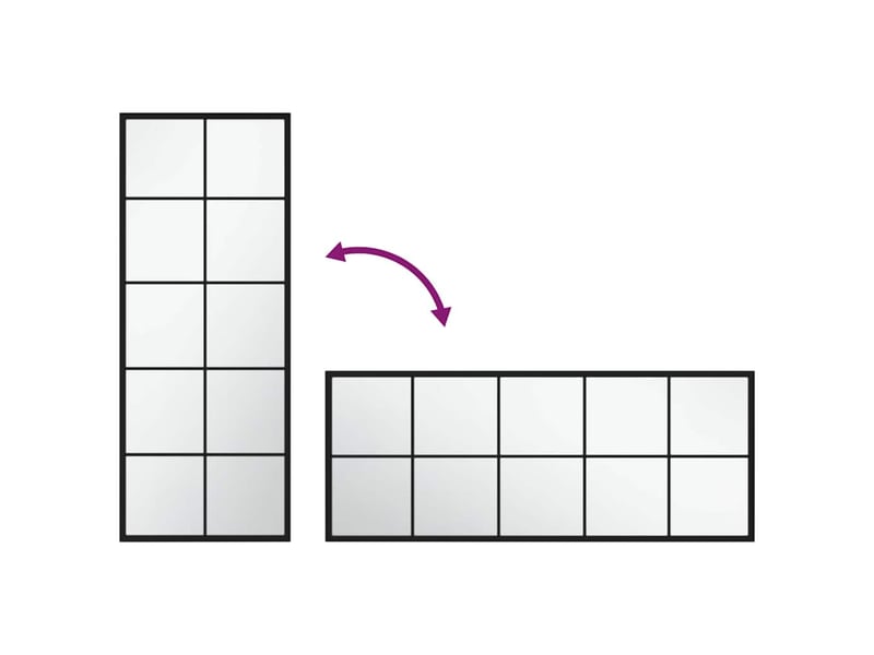  Miroir mural noir 100x40 cm métal cf62846  - Conforama E