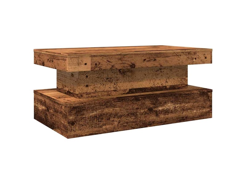  Table basse | table d'appoint salon avec lumières led vieux bois 90x50x40 cm  - Conforama C