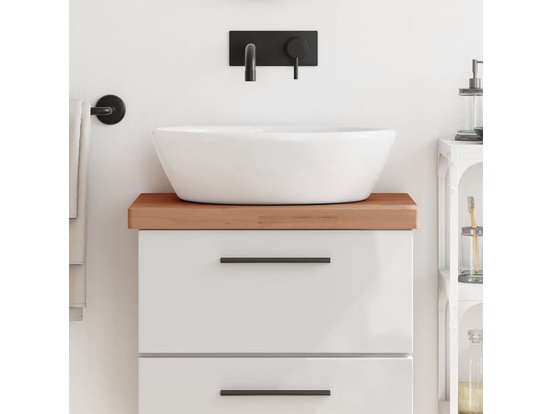  Comptoir de salle de bain, plan de travail 60x40x4 cm bois massif de hêtre cf65748  - Conforama B