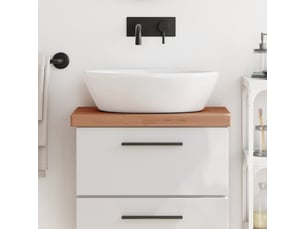 Comptoir de salle de bain, plan de travail 60x40x4 cm bois massif de hêtre cf65748