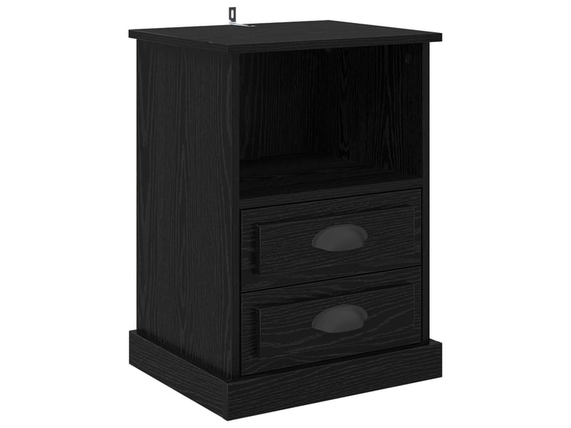  Table de chevet - cabinet de chevet - table de nuit 2 pc chêne noir 36 x 43 x 60 cm  - Conforama E