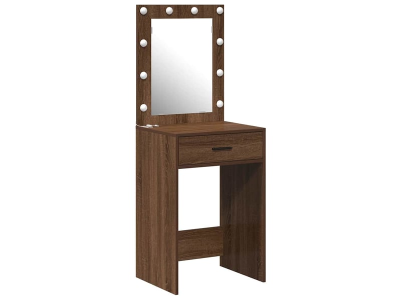  Coiffeuse, table de toilette chêne brun 50x41x135 cm bois d'ingénierie shl33790  - Conforama A