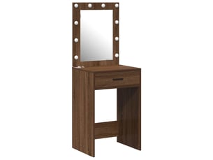Coiffeuse 0 tiroir(s) Miroir Led avec 0 tabouret(s) inclu(s) coloris marron