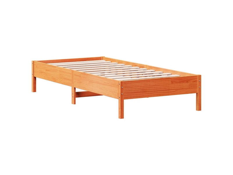  Lit simple- lit adulte -  cadre de lit sans matelas  marron 90x200 cm bois pin massif  - Conforama A
