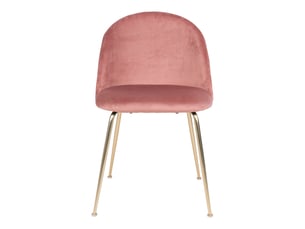 Lot de 2 chaises de salle à manger geneve en velours rose avec pieds effet laiton