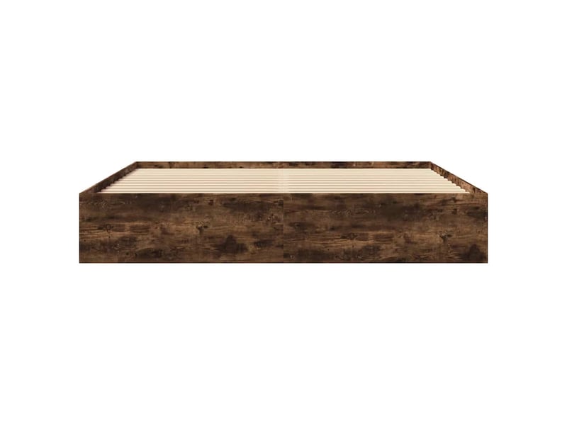  Lit double- lit adulte -  cadre de lit sans matelas chêne fumé 200x200 cm bois ingénierie  - Conforama D