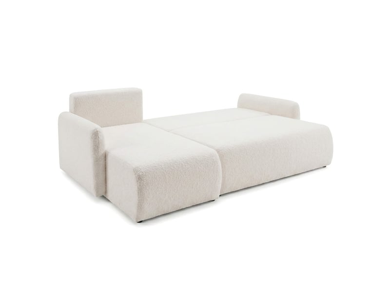  Alya - canapé d'angle convertible et réversible 3 places accoudoirs fins en bouclette  - Conforama C
