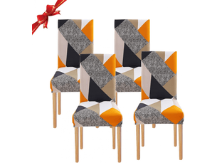 Lot de 4 housses de chaises de salle à manger élastiques, housses de chaises universelles lavables, faciles à nettoyer, adaptées à la décor, multicolore