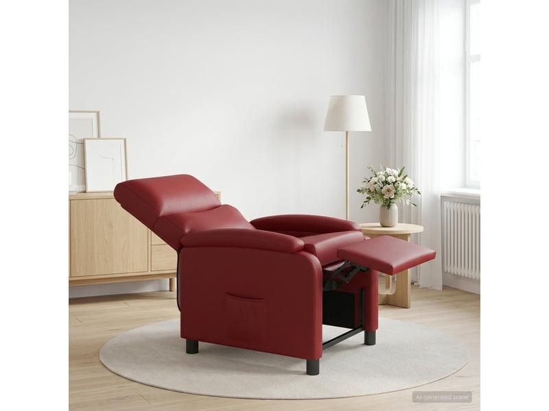  Vidaxl fauteuil inclinable bordeaux simili cuir  - Conforama B